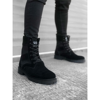 BOA Shoes Мъжки спортни боти от велур ba0087 - Черни #322173 (322173_Черно)