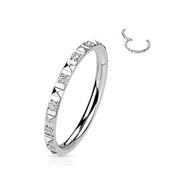 Šperky4U segment kruh se zirkony helix cartilage tragus piercing NS0049ST-1210