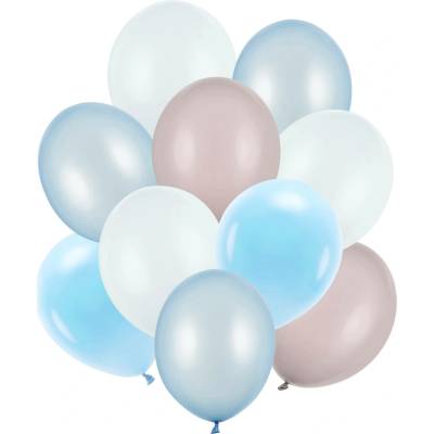 Party Latexové balónky mix pastelově modrá a šedá 27–30 cm