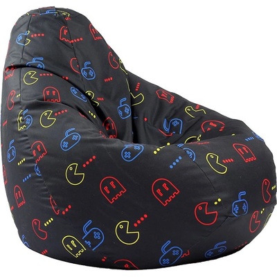 PUFRELAX Пуф, круша, 220л. , Nirvana Hobbit, Game On, Водоустойчив, Перящ се калъф, Пълнеж от Полистиролни перли, принт, 8330 (PUF-G-NH-TEXP-GAM)