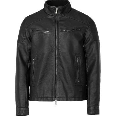 Firetrap Яке Firetrap Men's Long Sleeve Faux Leather Jacket - Black