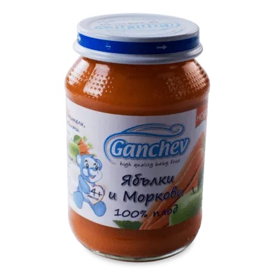 Ганчев пюре 100% плод ябълки и моркови