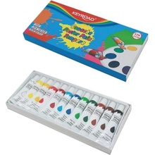 Temperové farby KEYROAD, 12 x 12ml, mix farieb