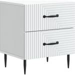 vidaXL Нощен шкаф Бяло 43 x 34, 5 x 47, 5 см Инженерна дървесина (894755)