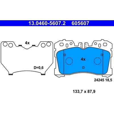 ATE 605607 Sada brzdových doštičiek 13.0460-5607.2