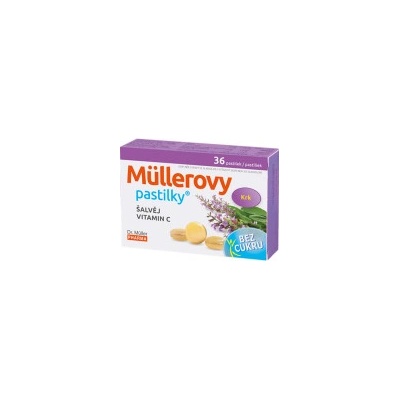 Müllerove pastilky so Šalviou a vitamínom C bez cukru 30+6 past