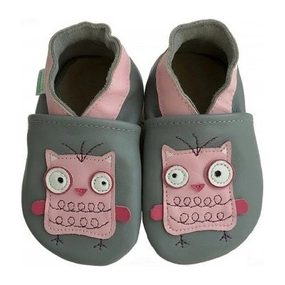 Hopi Hop Capáčky kožené barefoot sovinka na šedé