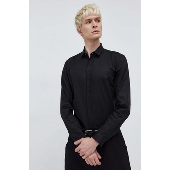 Hugo bavlněná košile slim s klasickým límcem 50508324 černá