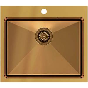 Quadron Вградена мивка от неръждаема стомана Quadron Unique Russel 110, медно покритие, 55x48 см (HB7910PVDBSC1) Мивка за вграждане