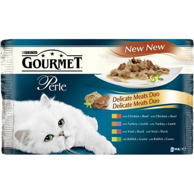 Nestle Nestlé Gourmet Perle Multipack duo hovädzie & kura 4 x 85 g