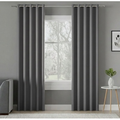 Zatemňovací závěs s kroužky "BLACKOUT" DONA 140x250 cm tmavě šedá 204 (cena za 1 kus) MyBestHome