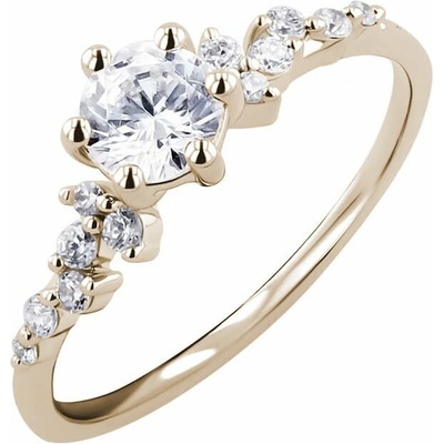 Eppi Zásnubní prsten v champagne gold s diamanty Carina RE49838