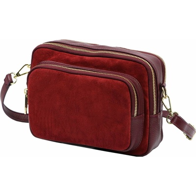 Luka Dámská kožená crossbody kabelka bordová přes rameno 25-010