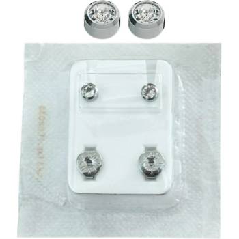 STUDEX Овални детски обеци с бели камъни studex, 3.95 мм