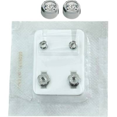 STUDEX Овални детски обеци с бели камъни studex, 3.95 мм