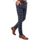 DStreet Men's checkered chino trousers UX3671 navy blue