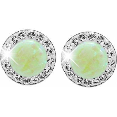 JSB Bijoux Opálky s křišťálovými kameny Swarovski Green 92400040gr (Ag925/1000, 1,4 g)