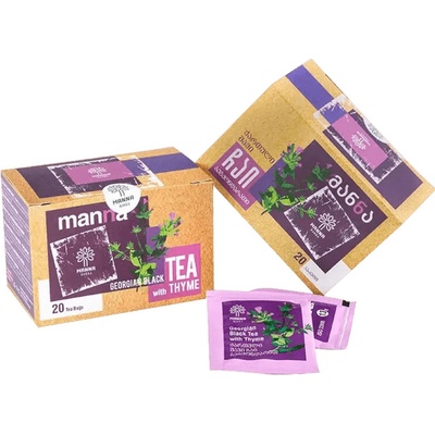 Manna Gruzínsky čierny čaj s tymianom porciovaný 20 ks