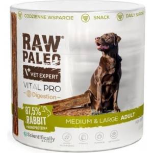 VetExpert RAW PALEO Vital Pro Digestion Rabbit Medium Large - хипоалергенно монопротеиново функционално лакомство кучета, 100 гр, Vet Expert - Полша