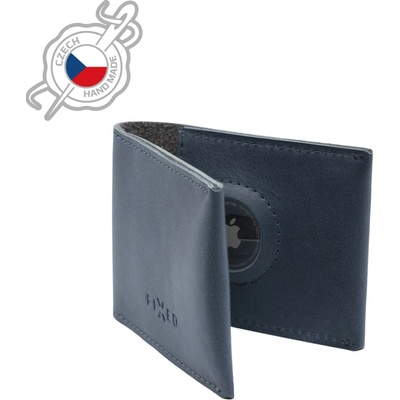 Fixed Wallet for AirTag kožená peněženka z pravé hovězí kůže modrá FIXWAT-SMMW2-BL