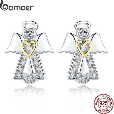 Loamoer stříbrné náušnice pecky anděly SCE476