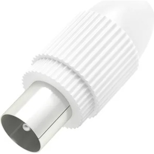 Hama Антенен конектор HAMA Coax plug, Коаксиален мъжко, Бял (205213) - caretech