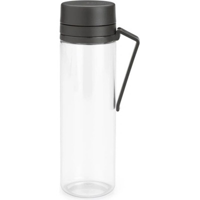 Brabantia Бутилка Brabantia Make&Take 1006278, 500 мл, С цедка, Защита от разливане, Широк отвор, Тъмносив/прозрачен (1006278)