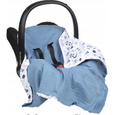 Vulpi Mušelínová deka do autosedačky Baby modrá