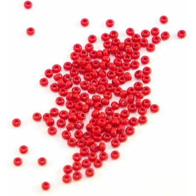 Sklenené korálky - červená - priemer 0,2 cm