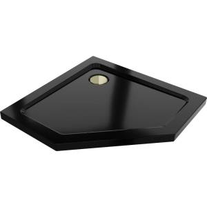 Mexen Flat петостенен ултратънък поддушов корито 90 x 90 см, черен, сифон (41P709090-G)