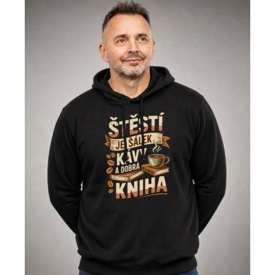 Štěstí je šálek kávy a dobrá kniha Mikina ORIGO – Hledejceny.cz