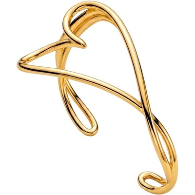 Pandora Pevný pozlátený náramok v tvare srdca Shine 563808C00 19 cm