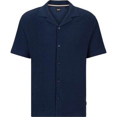 HUGO BOSS Риза с къс ръкав Boss Men's Powell 129 Short Sleeve Shirt - Dark Blue 404