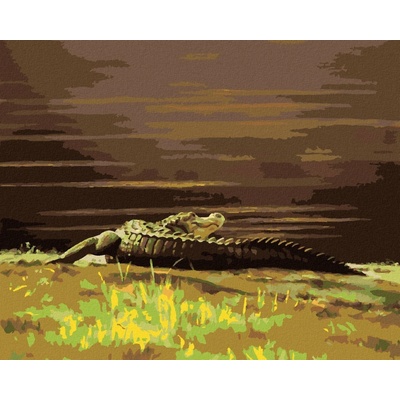 ZUTY Malování podle čísel ALIGÁTOR LEŽÍCÍ U VODY III D. RUSTY RUST 40 x 50 cm Rámování: vypnuté plátno na rám