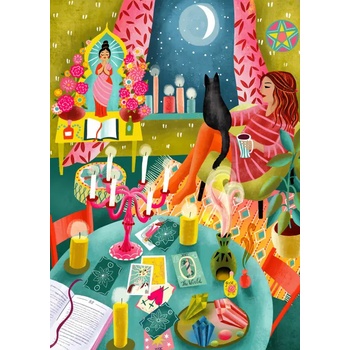 Pieces & Peace - Puzzle Magical Moonlight Reading Room - 500 piese