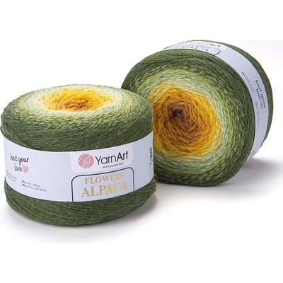 Yarn Art Flowers alpaca 438 oranžová, žlutá, zelená