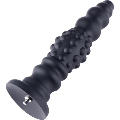 HISMITH HSA61 Dots Ripple Silicone Anal Dildo KlicLok 28.7cm Black