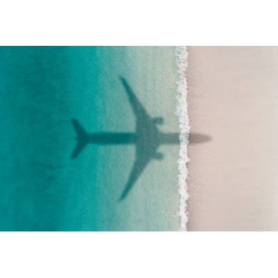 Plakát, Obraz - Aerial shot showing an aircraft shadow, Abstract Aerial Art, 40 × 26.7 cm