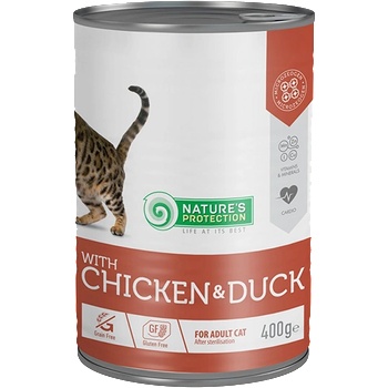 Nature's Protection Sterilised Chicken & Duck - мека храна с пиле и патица за кастрирани котки