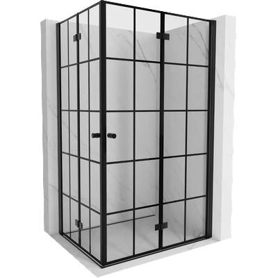 Mexen Mist-F Duo сгъваема душ кабина дясна 95 x 120 см, черна решетка, черна - 8A6-095L-120P-70-77 (8A6-095L-120P-70-77)