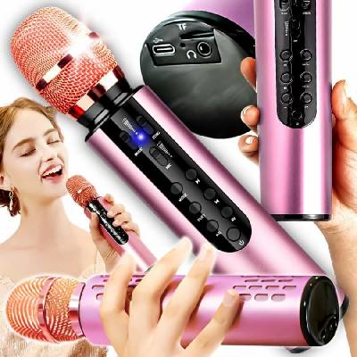 Bluetooth karaoke mikrofon s reproduktorem K7 Růžový