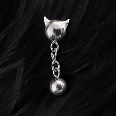 CryptoEshop Titanová koncovka Catlyn s visací kuličkou a oušky 4 mm P230-09