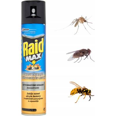 Raid Max proti lietajúcemu hmyzu, proti komárom a muchám 300 ml