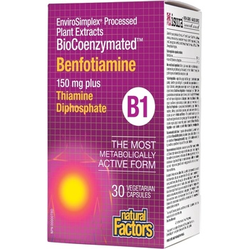 Natural Factors BioCoenzymated Benfotiamine B1, 30 капсули, Natural Factors