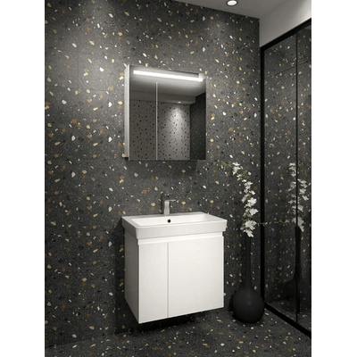 Gera Комплект водоустойчиви мебели за баня Мира 60 см, цвят бял (Komplekt_Mira)