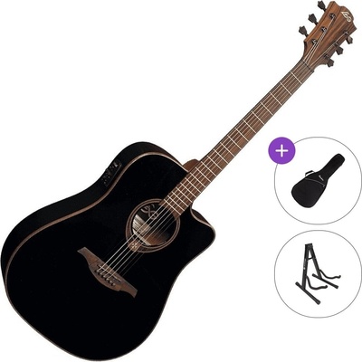 LÂG GUITARS Tramontane 118 T118DCE Standard SET Black Електро-акустична китара Дреднаут