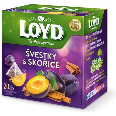Loyd pyramida Švestka a skořice 20 x 2 g