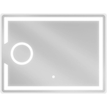 Mexen Onyx осветено огледало за баня с козметично огледало 80 x 60 см, LED 6000K, анти-пара - 9813-080-060-611-00 (9813-080-060-611-00)