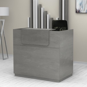 TopMebel Рецепция Lemmon TopMebel от меламин в цвят бетон сив 120x70x110см