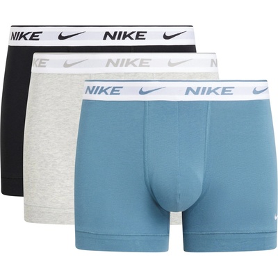 Nike Мъжки боксерки Nike 3 Pack Everyday Cotton Trunks Mens - Black/Grey/Blue